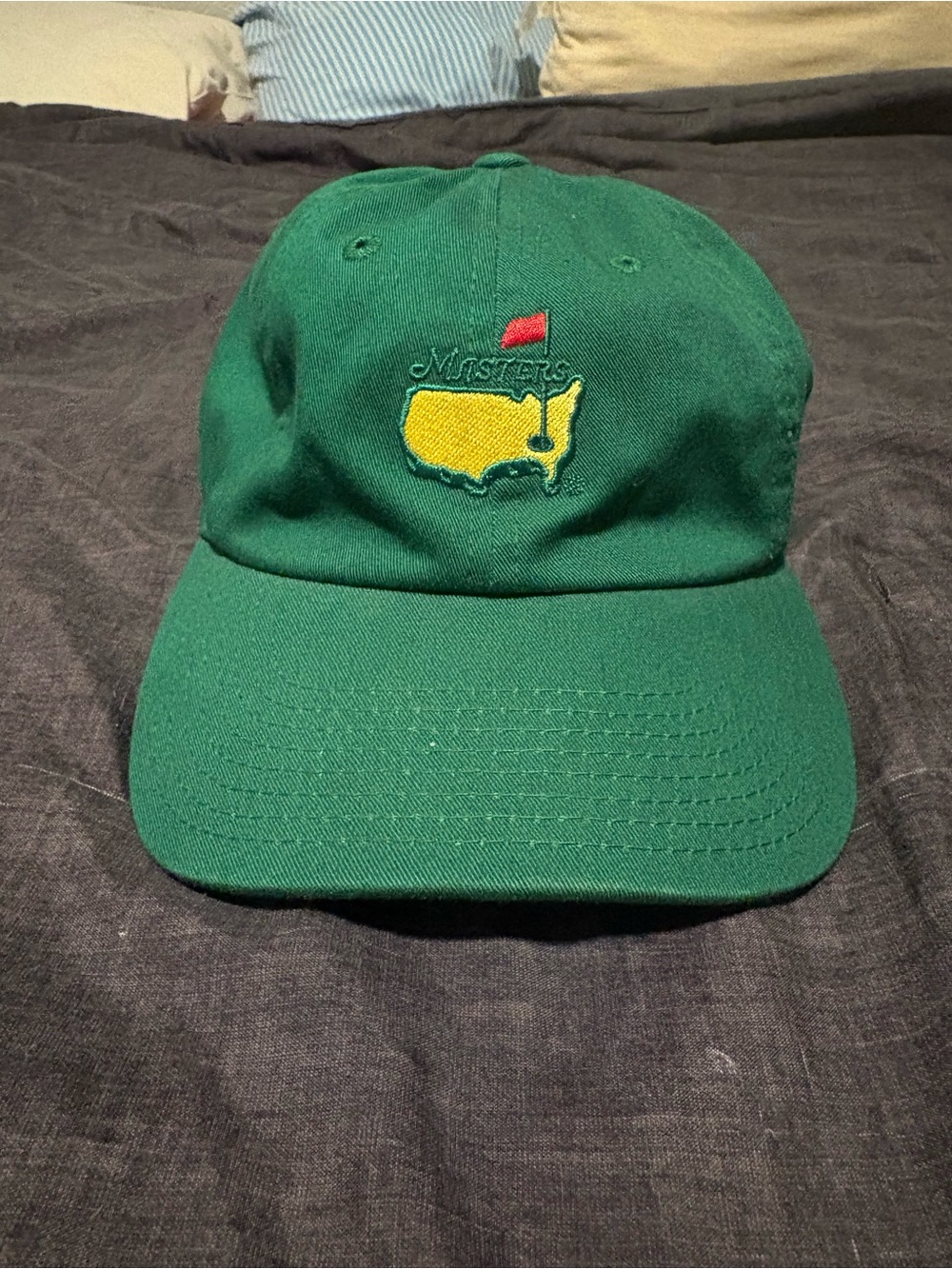 Masters Green Baseball Cap with Yellow & Red Embroidered Logo